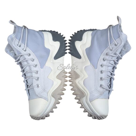 Converse Run Star Motion Gravel Stone Leather Platform Cozy Faux Fur Sneaker 9 - Picture 9 of 10